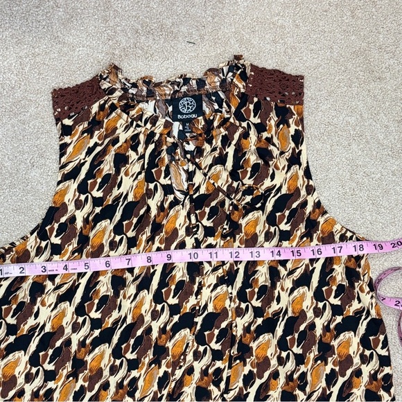 Bobeau Brown & Cream Abstract Print Sleeveless Blouse | Size M | NWOT - Picture 5 of 8